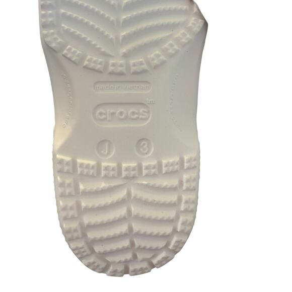 Crocs ﻿Kid's Junior White Multi Classic Doodle Print Clog Shoes Size 3 - Picture 13 of 14